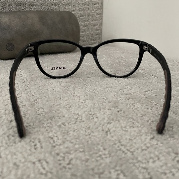 New, Chanel Black Cat Eye Glasses Style 3335, Quilted Arms with Case - Picture 10 of 12